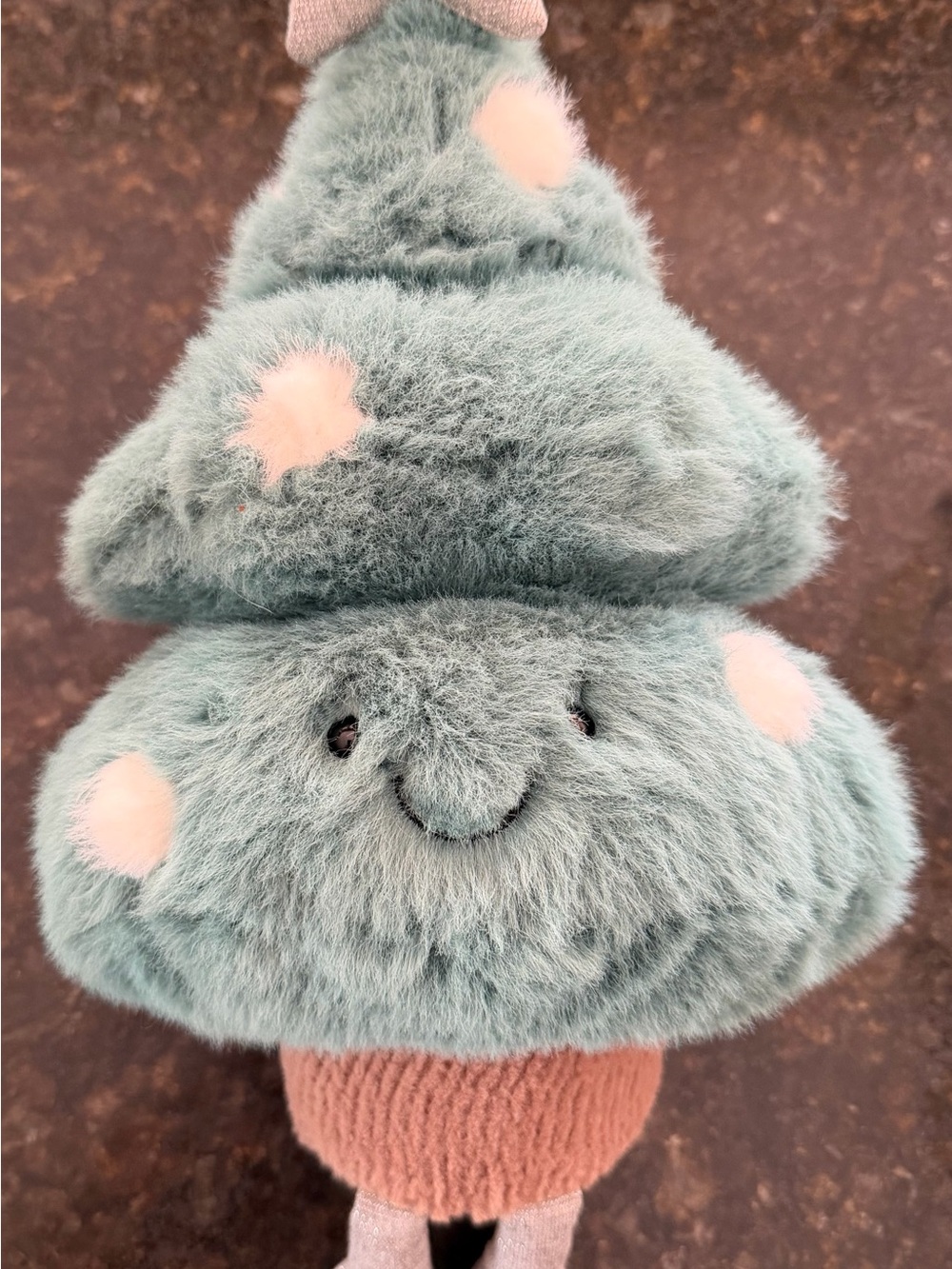 Jellycat Teal Tree Plush with Pink Spots